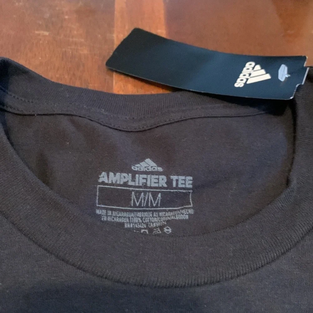 Adidas Amplifier Tee Black Shirt 3 Stripe life muscle Adidas WorkOut M Medium 🆕